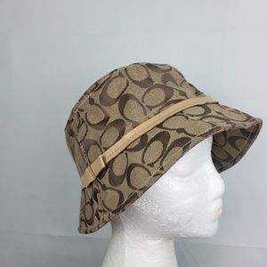 Authentic Coach Womens Monogram Bucket Hat Brown